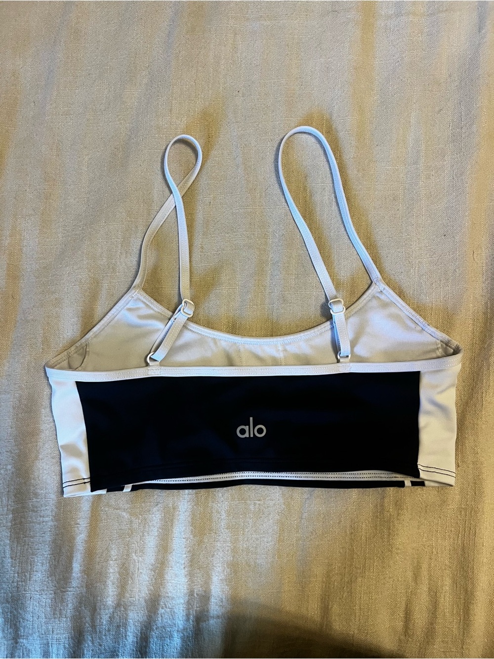 ALO Yoga Black and White Sports Bra - Picture 2 of 2